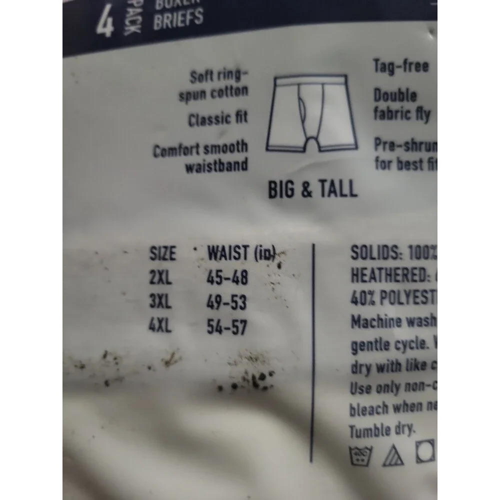 Stafford 4-Pack Men's Big & Tall Cotton Boxer Briefs